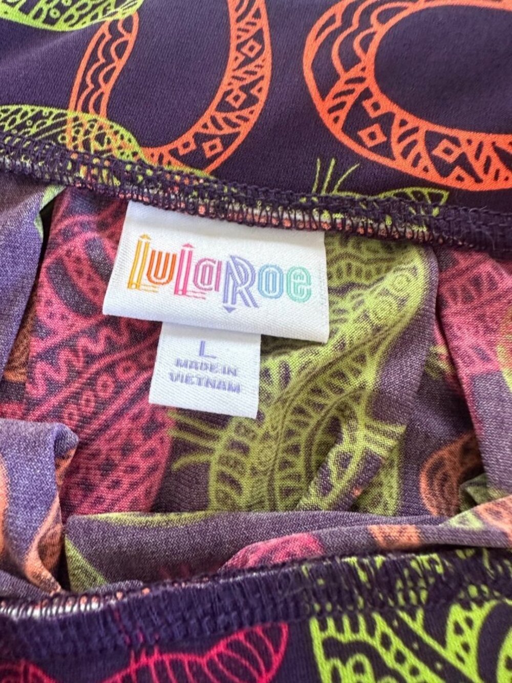 LULAROE LG Purple Multi-Colored Cats Pull-on Skirt NEW Cat Meow Funky - Picture 4 of 6